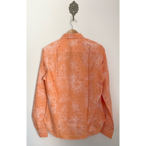 Coofandy Fresh Designer • Orange Casual Print Buttoned Down Longsleeve Shirt - Picture 9 of 14